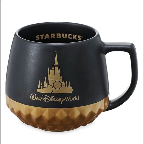 WDW 50th Anniversary Gold Starbucks Mug - Picture 3 of 4